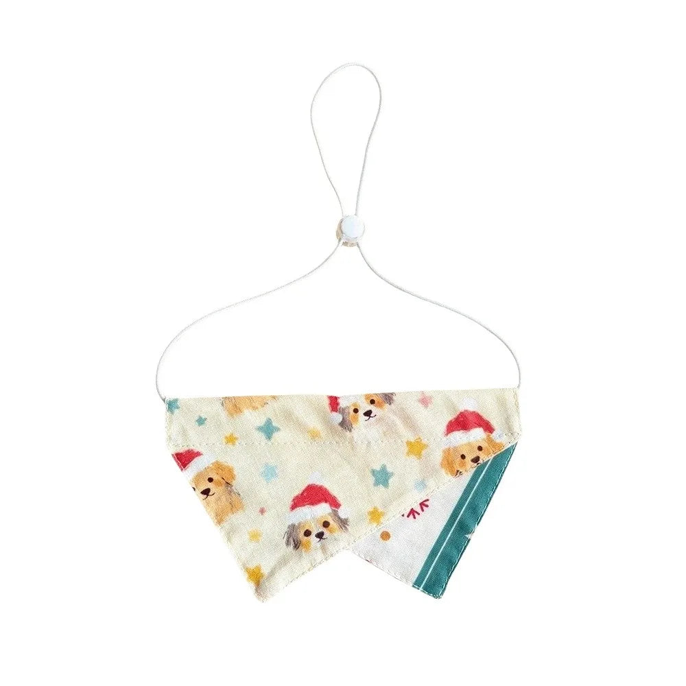 Christmas Pet Bandana – Soft & Adjustable Red Green Triangle Scarf for Dogs & Cats, Washable Saliva Towel & Holiday Neckwear