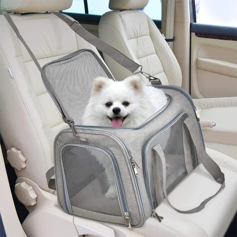 Portable Dog Cat Carrier Bag – Soft-Sided Backpack Pet Carrier, Travel Bags Airline Approved, Transport Handbag for Small Pets