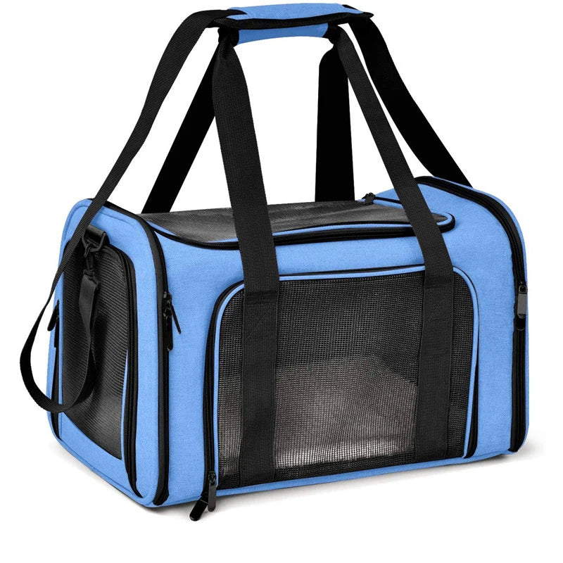Portable Dog Cat Carrier Bag – Soft-Sided Backpack Pet Carrier, Travel Bags Airline Approved, Transport Handbag for Small Pets