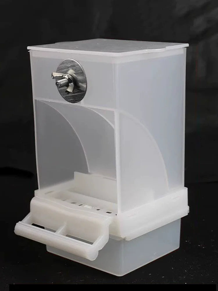 Parrot Feeder – Anti-Spill Transparent Bird Food Box, Clear Feeding Device for Parrots, Durable Bird Feeding Box