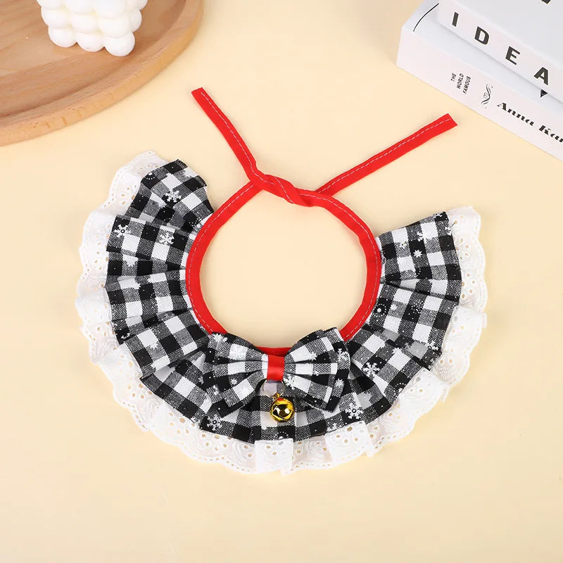 New Christmas Cat Collar with Bells – Dog Accessories for Small Dogs, Washable Scarf Bandana Collar Bibs