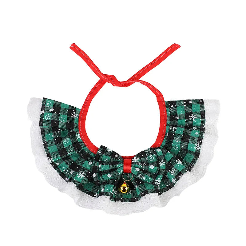 New Christmas Cat Collar with Bells – Dog Accessories for Small Dogs, Washable Scarf Bandana Collar Bibs