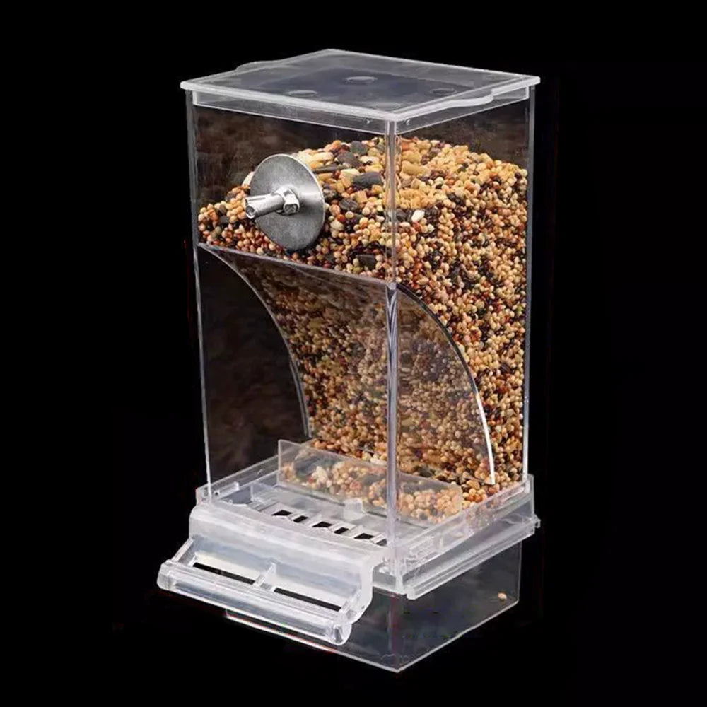 Parrot Feeder – Anti-Spill Transparent Bird Food Box, Clear Feeding Device for Parrots, Durable Bird Feeding Box