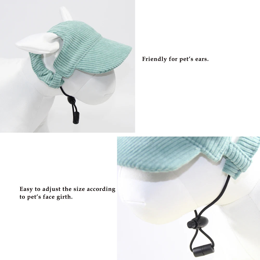 Pet accessory with a green band and white ears on a white background