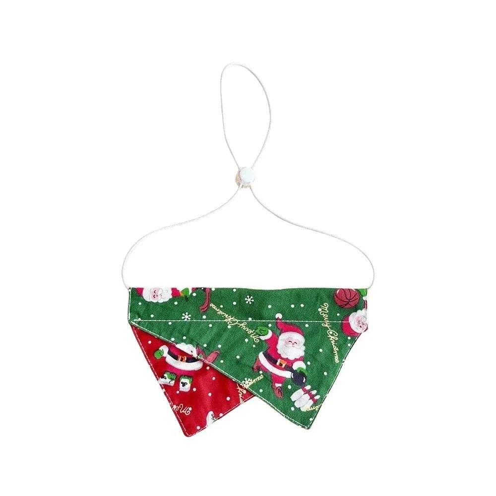 Christmas Pet Bandana – Soft & Adjustable Red Green Triangle Scarf for Dogs & Cats, Washable Saliva Towel & Holiday Neckwear