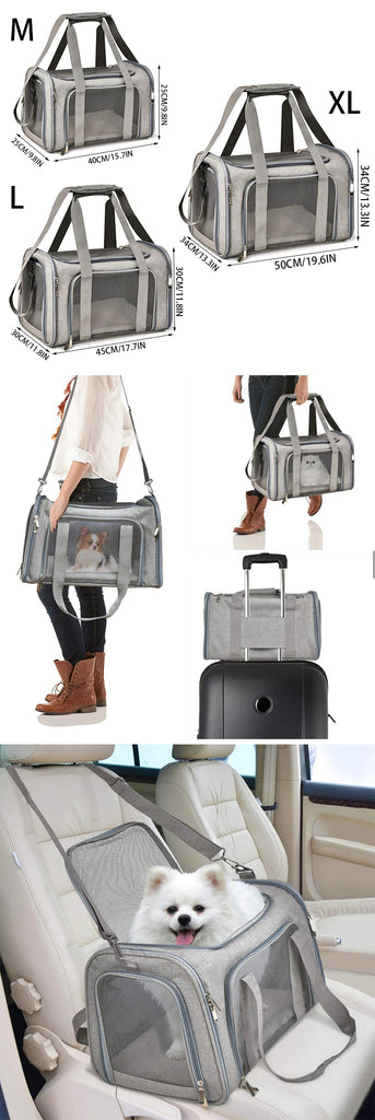 Portable Dog Cat Carrier Bag – Soft-Sided Backpack Pet Carrier, Travel Bags Airline Approved, Transport Handbag for Small Pets