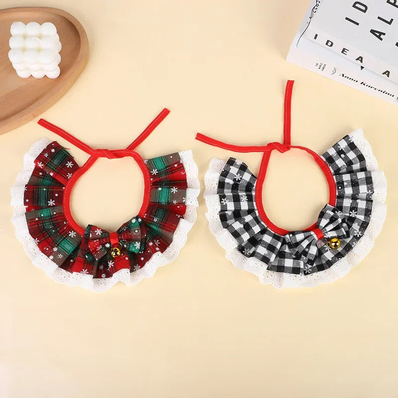 New Christmas Cat Collar with Bells – Dog Accessories for Small Dogs, Washable Scarf Bandana Collar Bibs