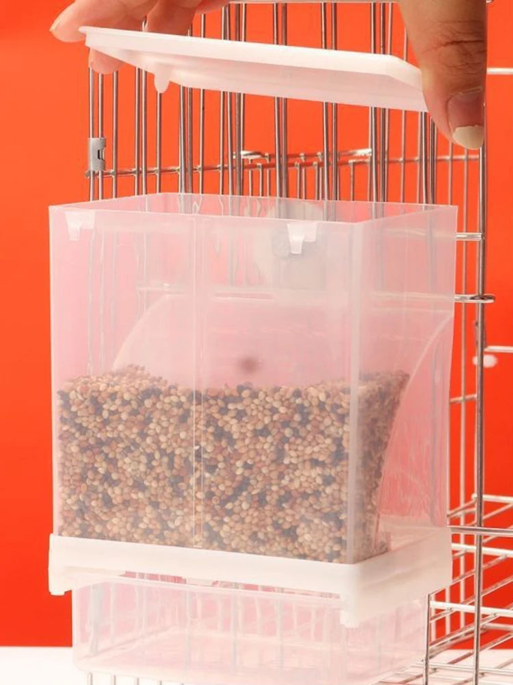 Parrot Feeder – Anti-Spill Transparent Bird Food Box, Clear Feeding Device for Parrots, Durable Bird Feeding Box