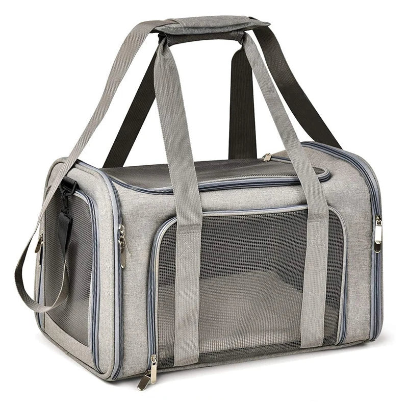 Portable Dog Cat Carrier Bag – Soft-Sided Backpack Pet Carrier, Travel Bags Airline Approved, Transport Handbag for Small Pets