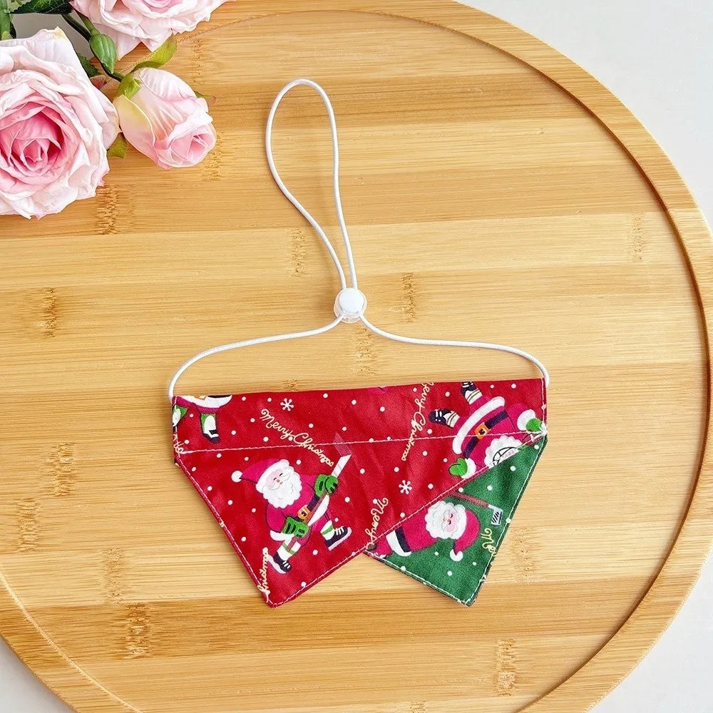 Christmas Pet Bandana – Soft & Adjustable Red Green Triangle Scarf for Dogs & Cats, Washable Saliva Towel & Holiday Neckwear