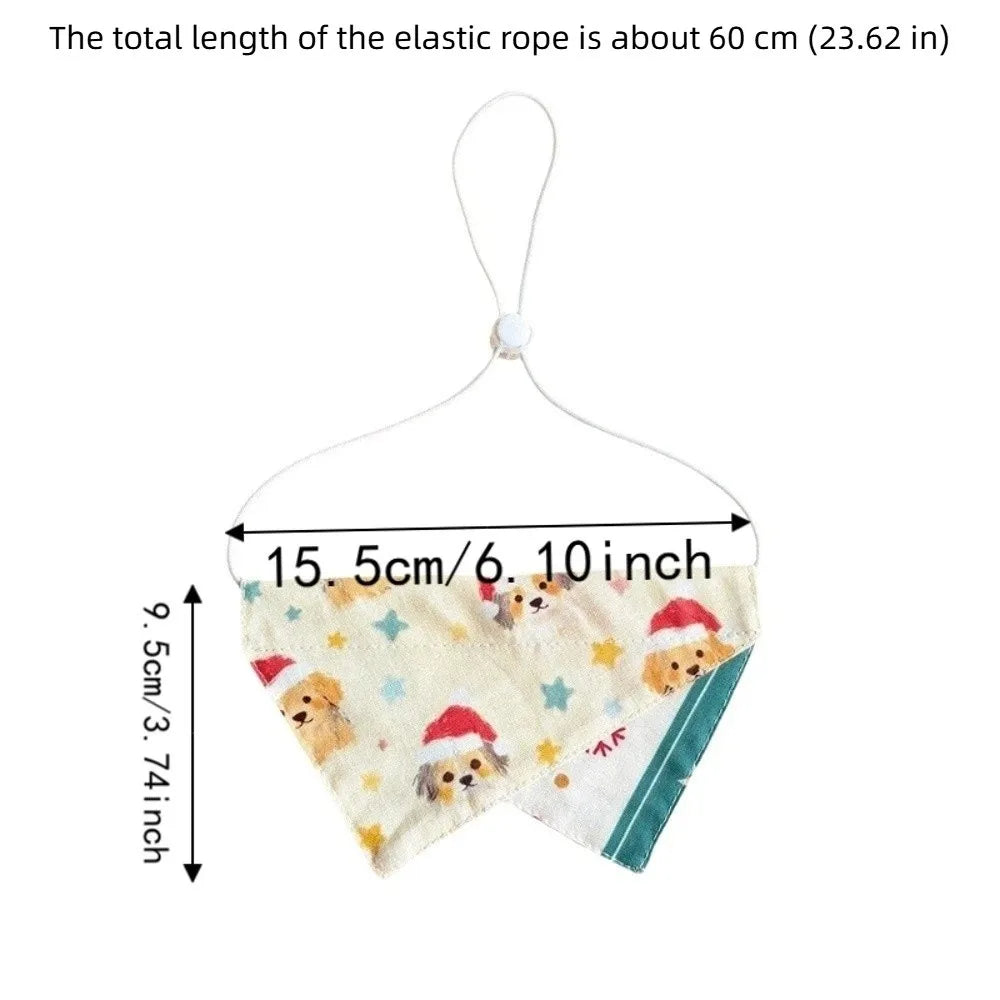 Christmas Pet Bandana – Soft & Adjustable Red Green Triangle Scarf for Dogs & Cats, Washable Saliva Towel & Holiday Neckwear