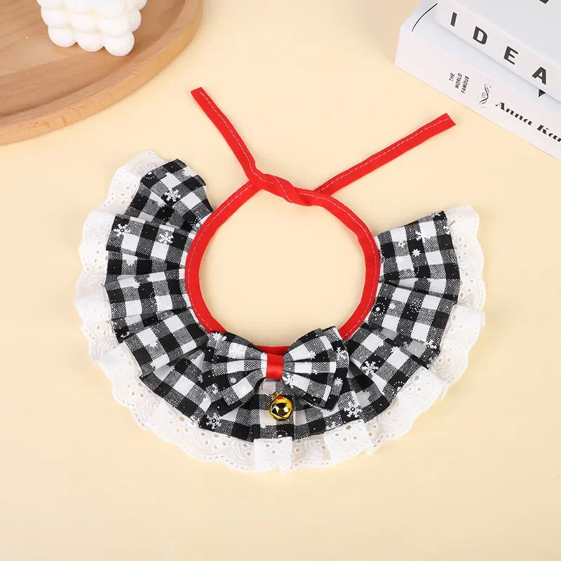 New Christmas Cat Collar with Bells – Dog Accessories for Small Dogs, Washable Scarf Bandana Collar Bibs