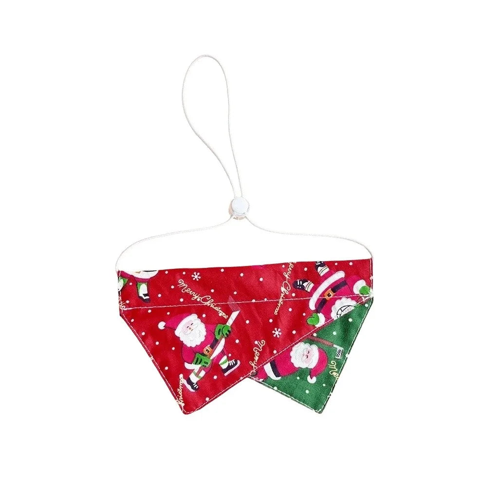 Christmas Pet Bandana – Soft & Adjustable Red Green Triangle Scarf for Dogs & Cats, Washable Saliva Towel & Holiday Neckwear