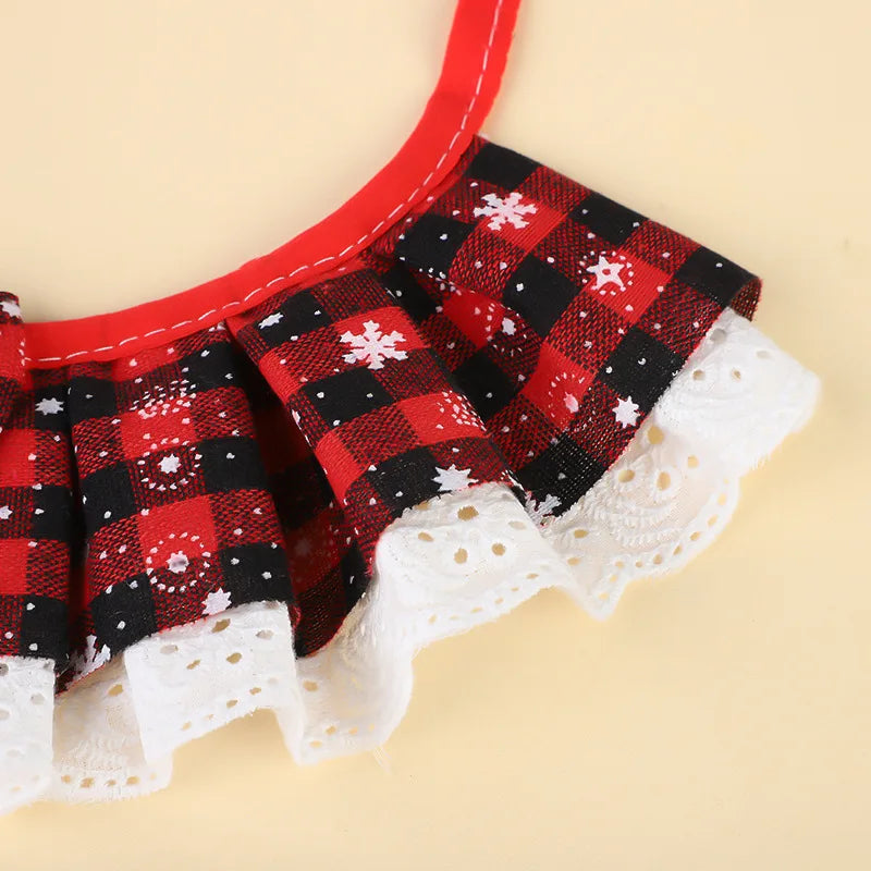 New Christmas Cat Collar with Bells – Dog Accessories for Small Dogs, Washable Scarf Bandana Collar Bibs