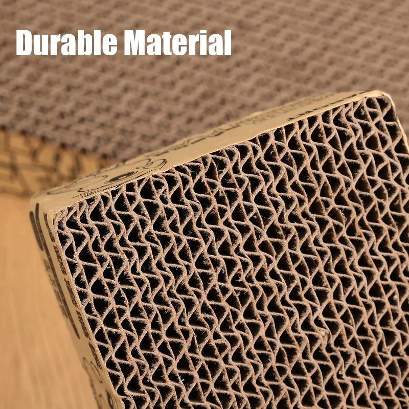 Close-up of a corrugated cardboard box with 'Durable Material' text above.
