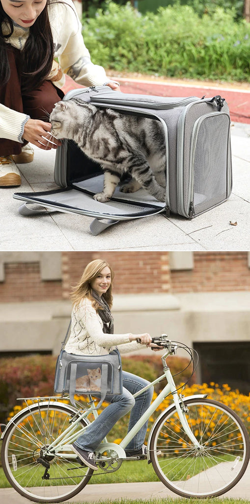 Portable Dog Cat Carrier Bag – Soft-Sided Backpack Pet Carrier, Travel Bags Airline Approved, Transport Handbag for Small Pets