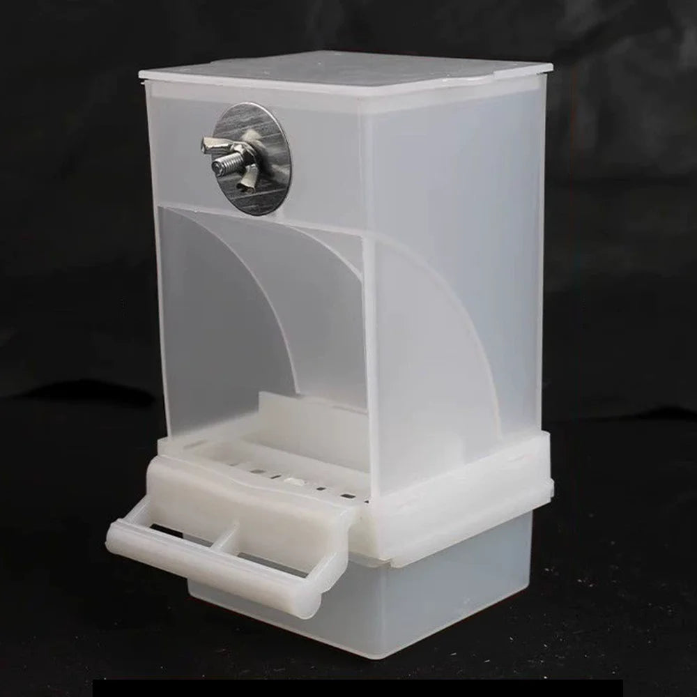 Parrot Feeder – Anti-Spill Transparent Bird Food Box, Clear Feeding Device for Parrots, Durable Bird Feeding Box
