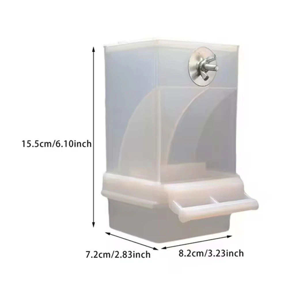 Parrot Feeder – Anti-Spill Transparent Bird Food Box, Clear Feeding Device for Parrots, Durable Bird Feeding Box