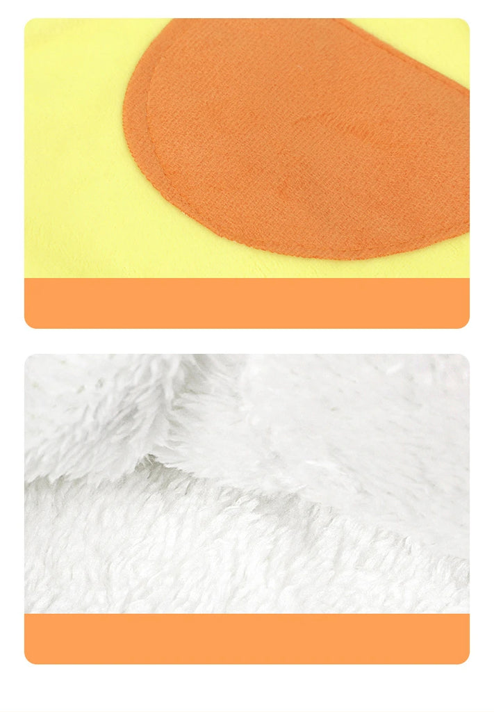 Color swatch with orange and yellow geometric shapes on a white background