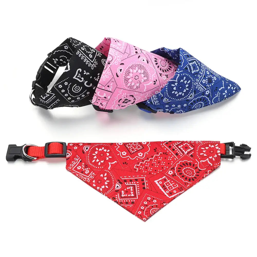 Adjustable Triangular Bandana Collar for Dogs & Cats - Stylish Scarf Bibs for Parties and Everyday Wear