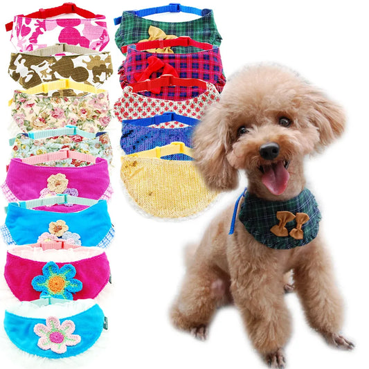Adjustable Plaid Pet Bandana - Washable Dog & Cat Scarf for Small to XL Breeds