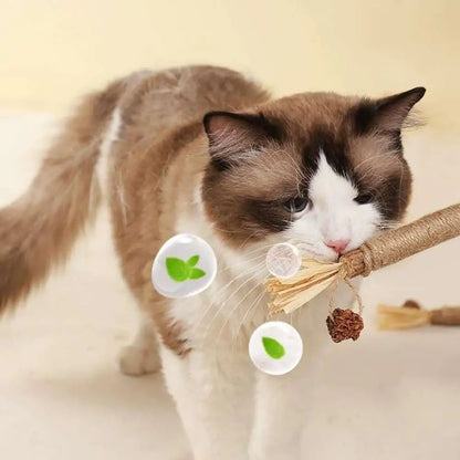 22cm Silvervine & Catnip Dental Chew Stick - Sisal Cat Scratching Toy for Teeth Cleaning & Training