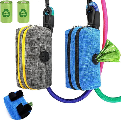 2-in-1 Hands-Free Poop Bag Dispenser w/Leash Clip & Storage Pocket - Waterproof