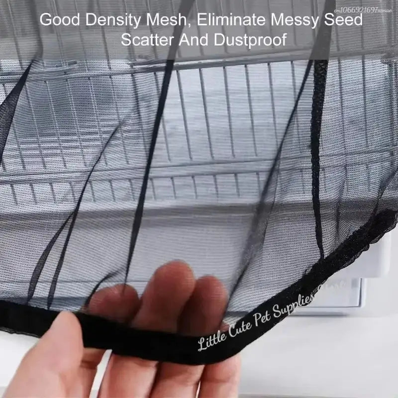 Mesh Bird Cage Cover - Easy-Clean Seed Catcher Guard for Parrots & Small Birds