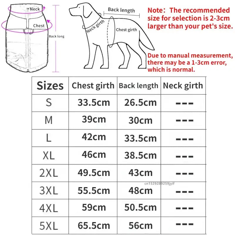 Waterproof Winter Dog Jacket - Warm Padded Vest w/ Zipper for Small, Medium, Large Dogs & Cats