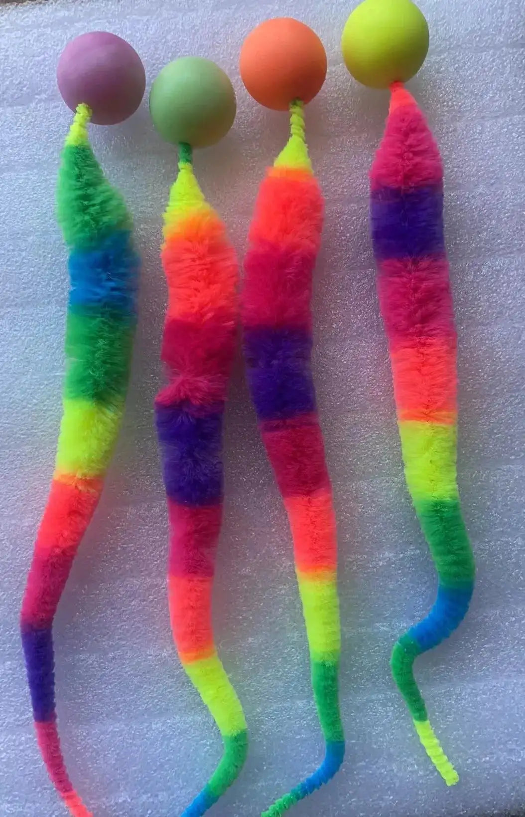 Bouncing Caterpillar Elastic Ball - Interactive Cat Toy with Colorful Plush Teaser for Indoor Play