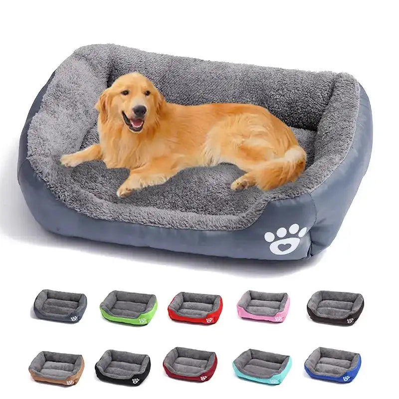 Large Plush Pet Bed - Waterproof & Washable Kennel Mat for Dogs and Cats - Comfortable Cushion for All Sizes