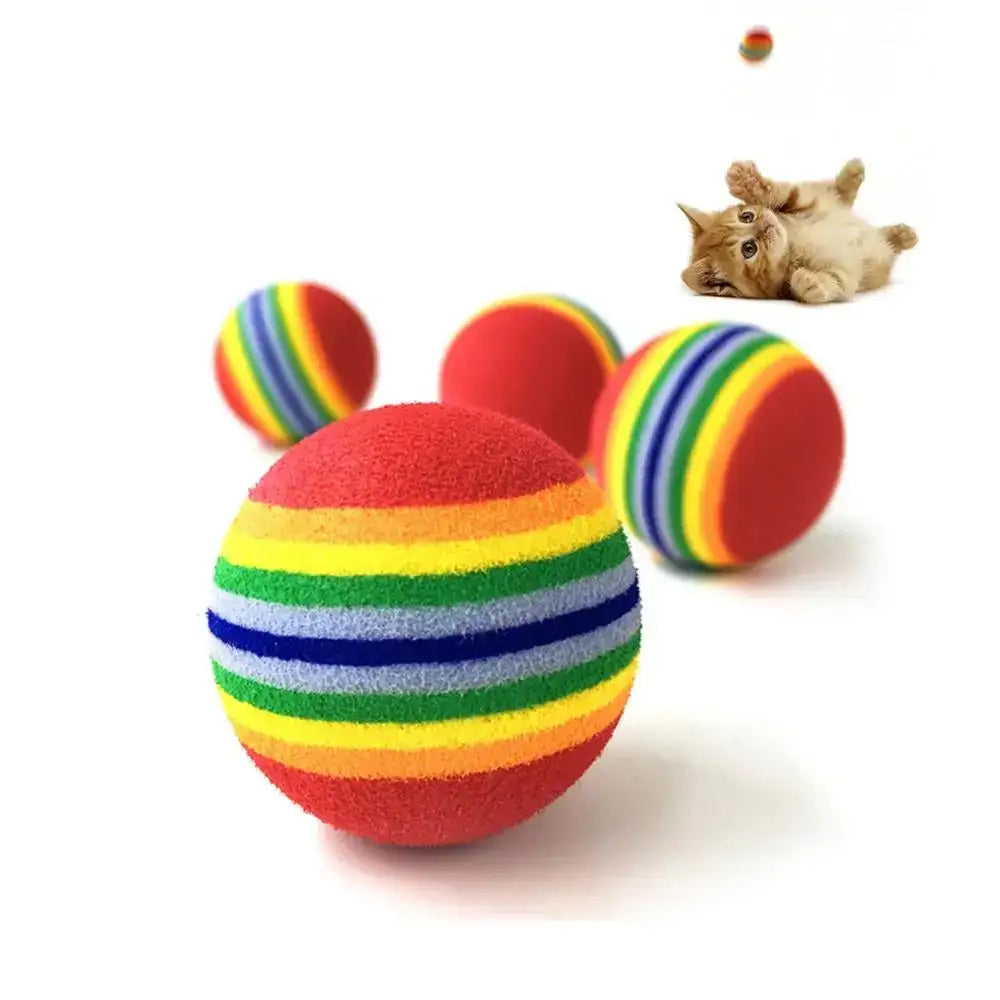 Rainbow EVA Chew Ball - Interactive Teething Toy for Cats & Small Dogs