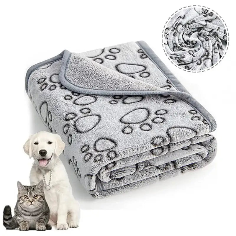 Soft Fluffy Pet Blanket – High-Quality Warm Mat with Cute Cartoon Patterns for Cats & Dogs!