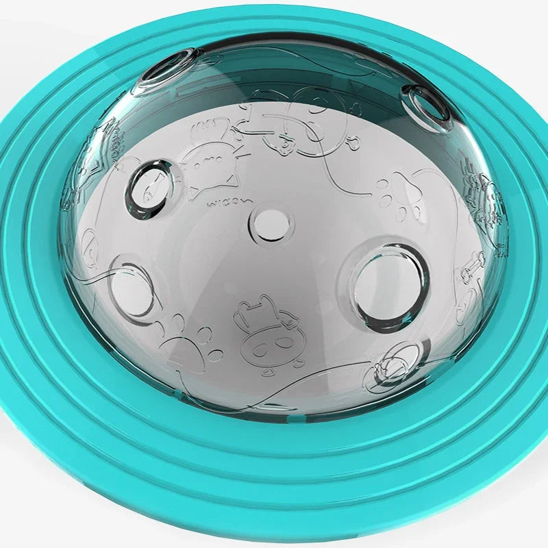 2-in-1 Flying Disc & Slow Feeder Puzzle Toy for Dogs/Cats - IQ Training, Anti-Choke, Durable Chew
