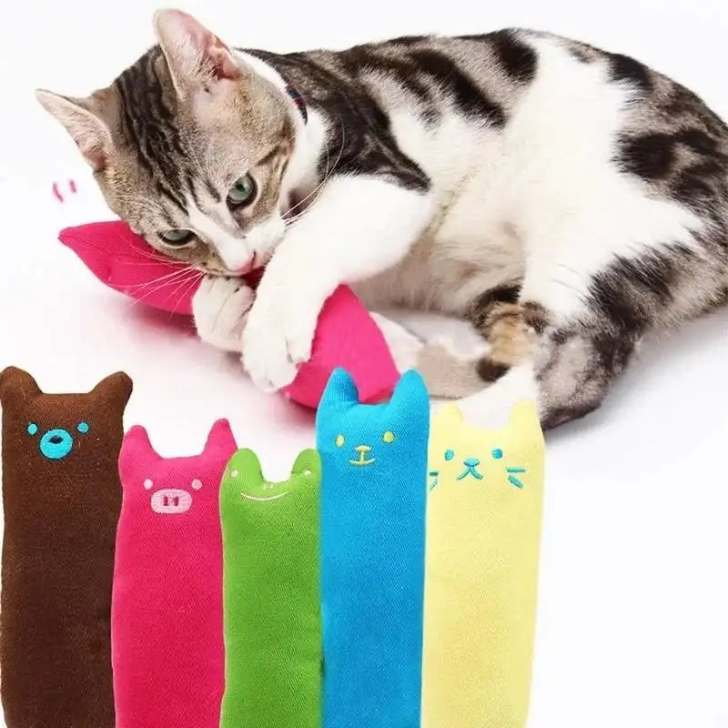 Catnip-Infused Kicker Pillow Toy - Interactive Scratching & Teeth Grinding Pad for Cats
