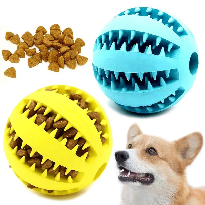 Natural Rubber Chew Ball for Small Dogs - Tough Tooth-Cleaning Treat Toy
