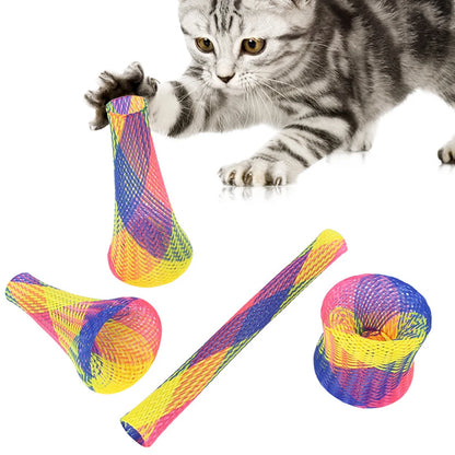 10-Pack Bouncy Cat Spring Toys – Colorful Interactive Chew Toys for Kittens & Cats, Non-Toxic & Durable