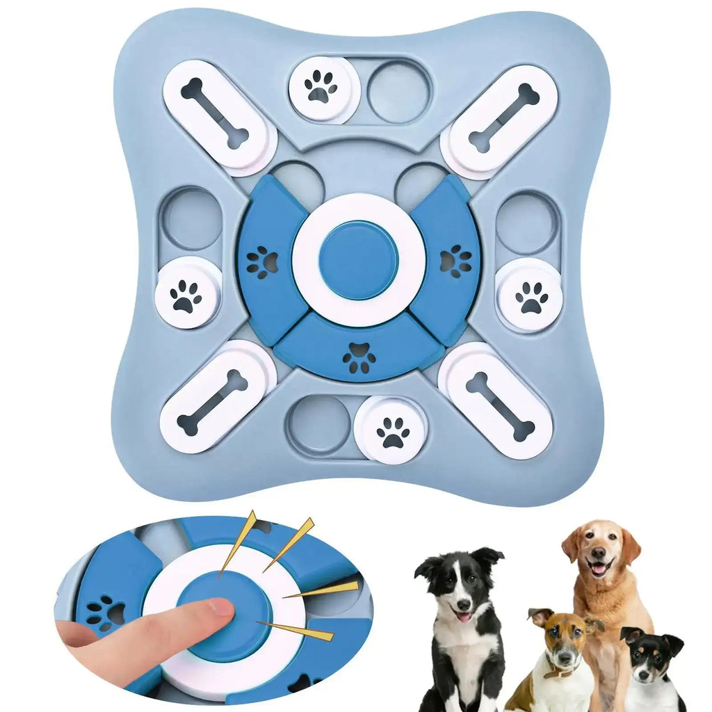 Interactive Slow Feeder Dog Puzzle Toy - Mental Stimulation IQ Game with Squeaker & Non-Slip Food Dispenser