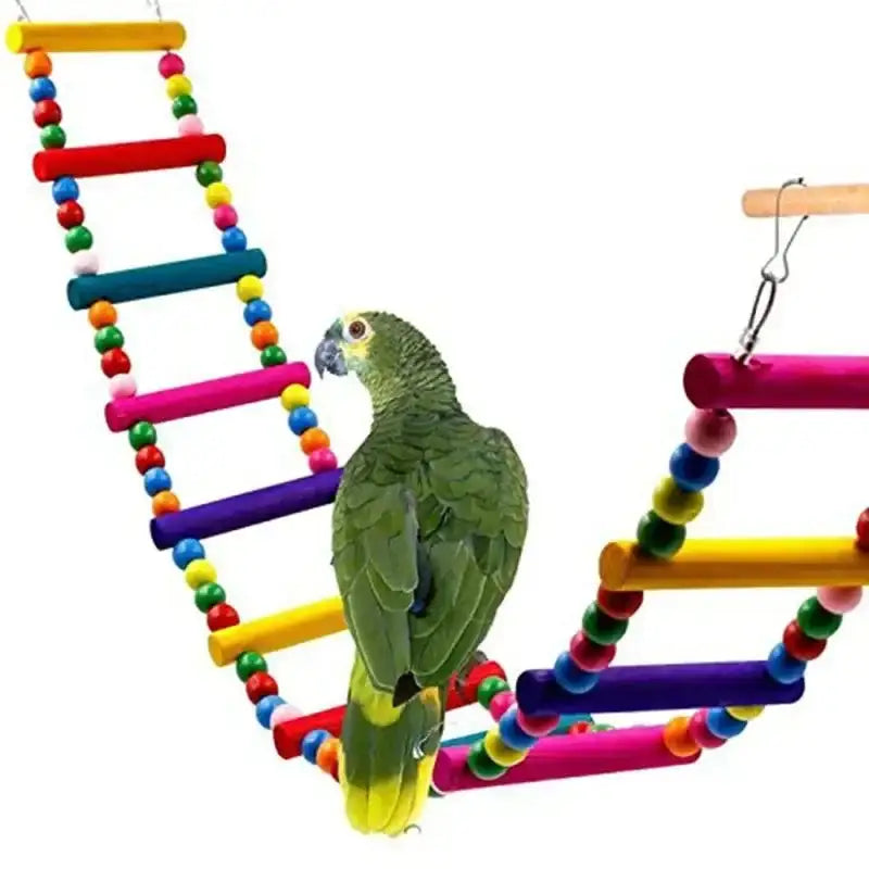 Bird Toys Set: Swing, Chewing, and Training Toys for Small Parrots - Hammock, Bell, and Perch with Ladder
