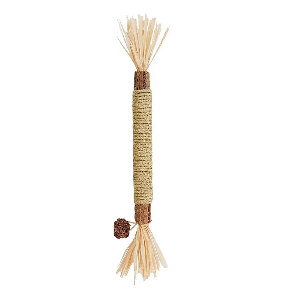 22cm Silvervine & Catnip Dental Chew Stick - Sisal Cat Scratching Toy for Teeth Cleaning & Training