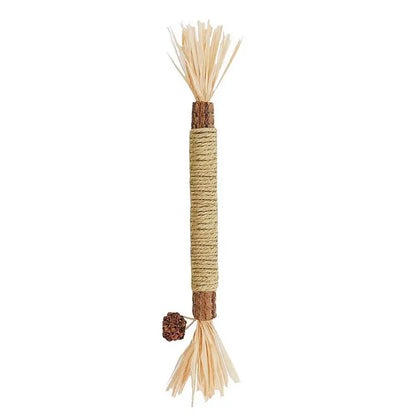 22cm Silvervine & Catnip Dental Chew Stick - Sisal Cat Scratching Toy for Teeth Cleaning & Training