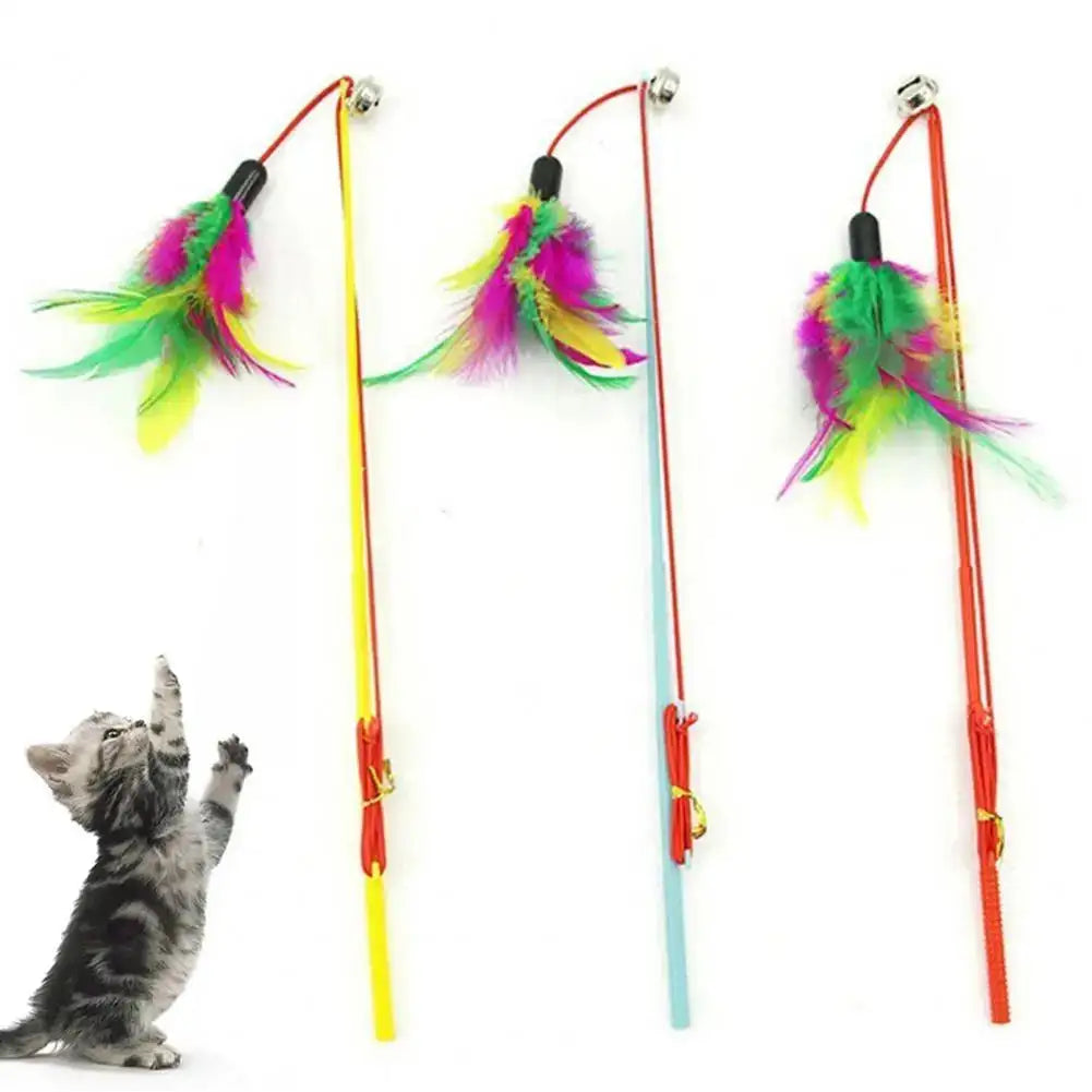 Eco Cat Feather Wand - Bell Interactive Toy with Adjustable String