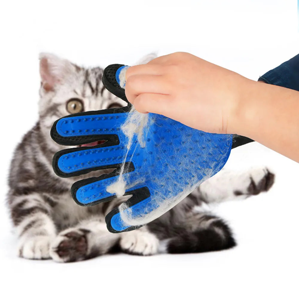 2-in-1 Deshedding & Massage Grooming Glove for Cats/Dogs - Pet Hair Removal Mitt