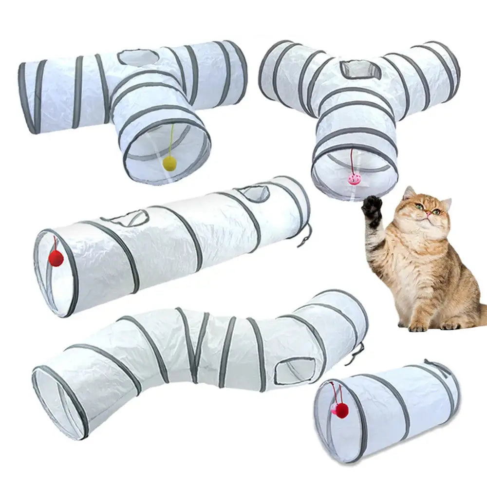 Interactive Cat Tunnel - Foldable Play Tube for Kittens and Cats - Fun Training Toy for Endless Entertainment