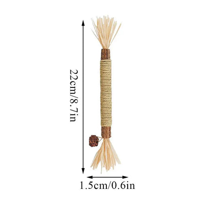 22cm Silvervine & Catnip Dental Chew Stick - Sisal Cat Scratching Toy for Teeth Cleaning & Training