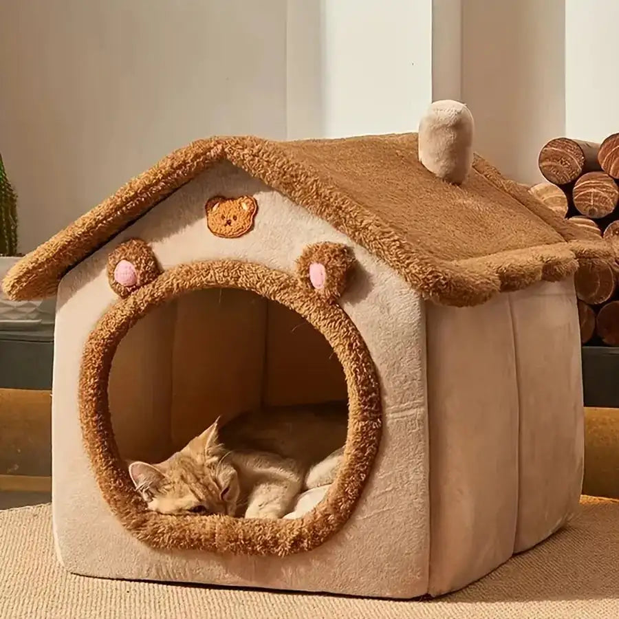 Foldable Pet House – Removable & Washable Cat House and Puppy Cave Sofa for Extra Small Dogs & Small to Medium Cats!