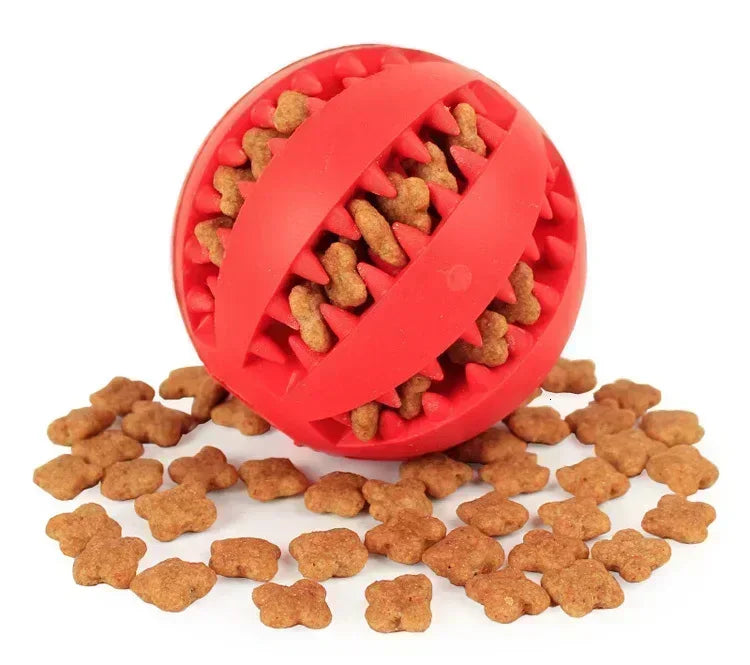 Natural Rubber Chew Ball for Small Dogs - Tough Tooth-Cleaning Treat Toy