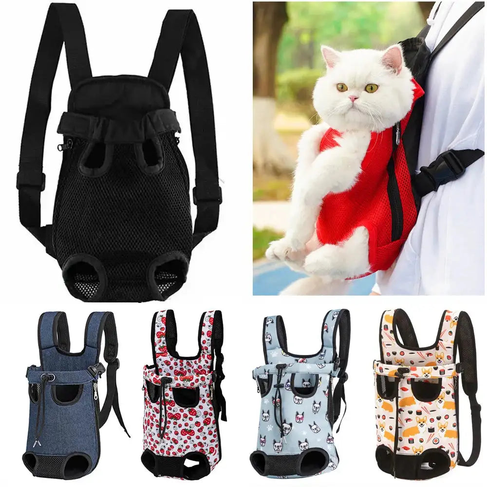 Adjustable Pet Carrier Backpack for Cats & Dogs - Portable Travel Bag