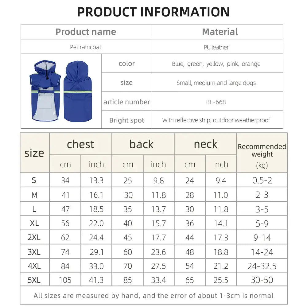 Stylish Waterproof Dog Raincoat: Keep Your Pup Dry and Chic! ☔🐶