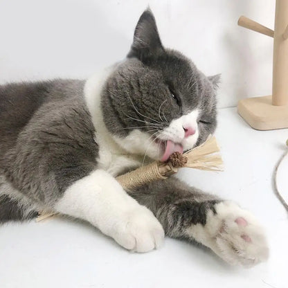 22cm Silvervine & Catnip Dental Chew Stick - Sisal Cat Scratching Toy for Teeth Cleaning & Training